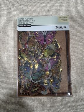 Recollections Butterfly Paper Embellishments in Pink, Blue, Green & Gold